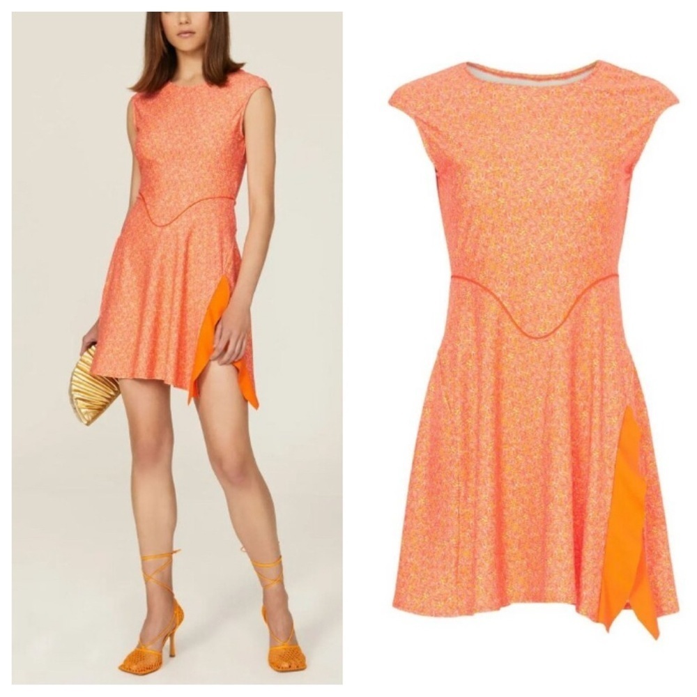 Esteban Cortazar Orange Tennis Mini Dress Size Small 41300